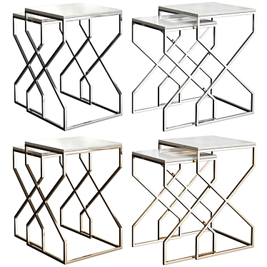 Elegant Nesting End Tables 3D model image 1 