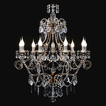 Modern Crystal Chandelier Tredici Cristallo 3D model image 1 