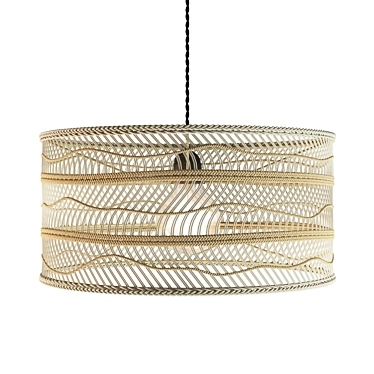 Natural Rattan Wicker Pendant 3D model image 1 