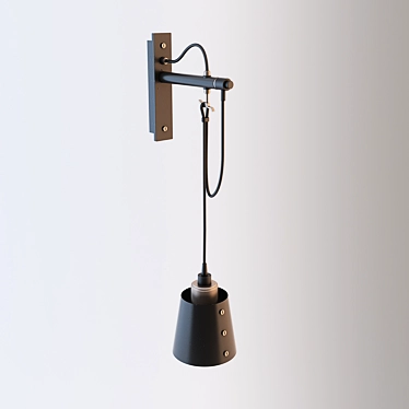 Title: Drunmore Single Sconce: Industrial Elegance 3D model image 1 