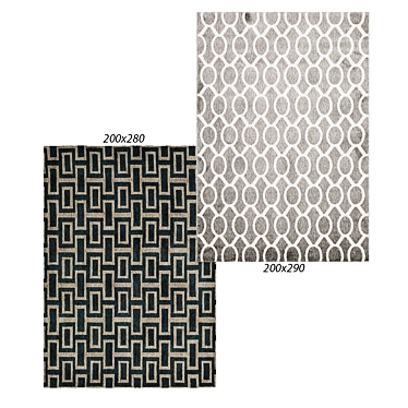 Neo Black Wedgwood Intaglio Wool Rug 3D model image 1 