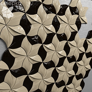 Elegant Clemati Modular Tile 3D model image 1 