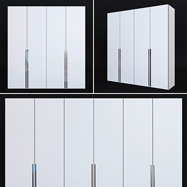 Minimalist Line Wardrobe 3D model image 1 