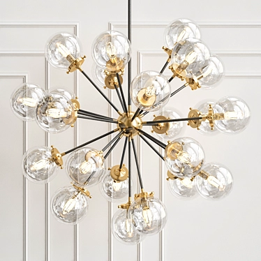 Vintage-inspired Bordeaux Chandelier: 18 Lights 3D model image 1 