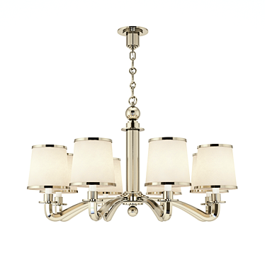 Modern Polished Nickel Chandelier 3D model image 1 