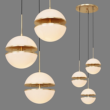 Antique Brass Chandelier: Eichholtz Spiridon Triple 3D model image 1 