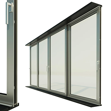 PanoramaSlide: Aluminum Sliding Window Door System 3D model image 1 