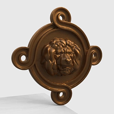 Title: Lion's Head Bas-Relief Sculpture 3D model image 1 