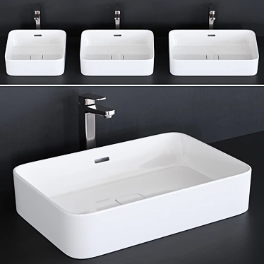 Strada II Ceramic Washbasin Collection 3D model image 1 