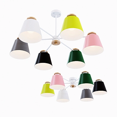 Versatile Set of 4 Multicolor Ceiling Lights 3D model image 1 