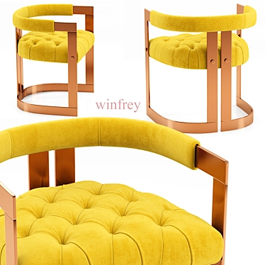 Luxurious Winfrey Cotton Velvet Dining Chair 3D model image 1 