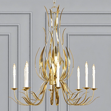 Rustic Leaf Chandelier 3D model image 1 