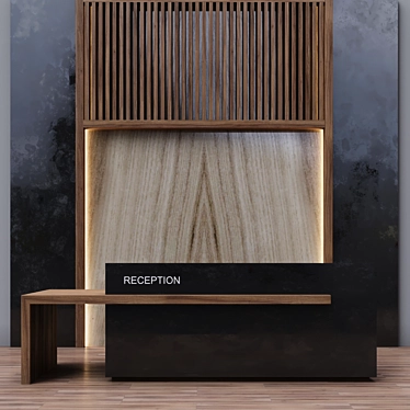 Modern Reception Desk: Sleek Design, Generous Dimensions 3D model image 1 