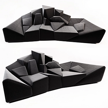 Sleek and Cozy Stealth Sofa 3D model image 1 