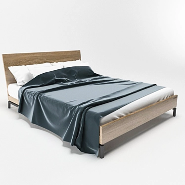 Woodwek Bergen Wooden Bed 3D model image 1 