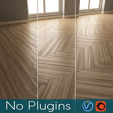 Vintage Wooden Floor Texture 3D model image 1 