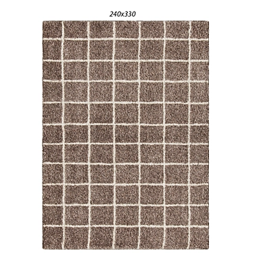 Nordic Grid Rug: A Modern Scandinavian Charm 3D model image 1 