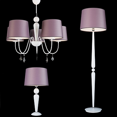 Valencia Chandelier and Lamp Set 3D model image 1 