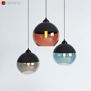 Noir Globe Pendant Light 3D model image 1 