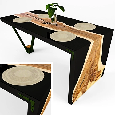 Stylish Epoxy Table - 800x1600x750 3D model image 1 