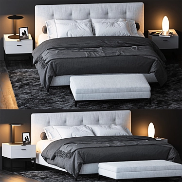 Minotti Andersen Bed Set 3D model image 1 