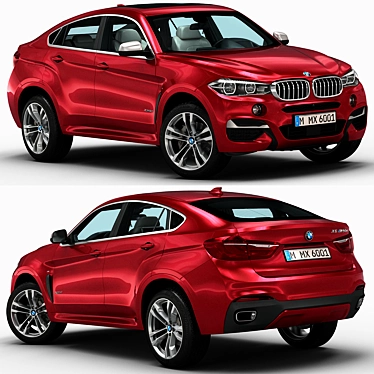 Detailed BMW X6M 3D Model 3D model image 1 