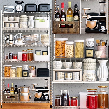 Modern Kitchen Shelf: Organize with Style 3D model image 1 