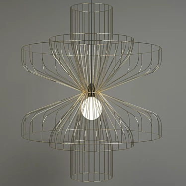 Modern Steel Pendant Lamp: Parachute 3D model image 1 