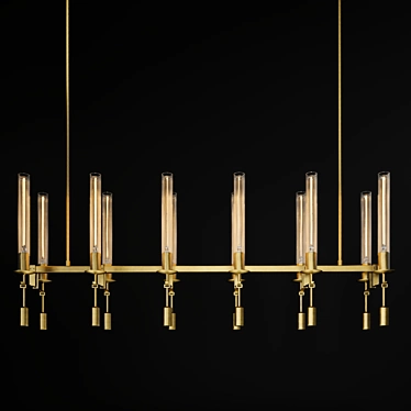 Elegant Fontanelle Linear Chandelier 3D model image 1 