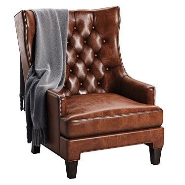 Title: Maximus Leather Wingback Chair 3D model image 1 