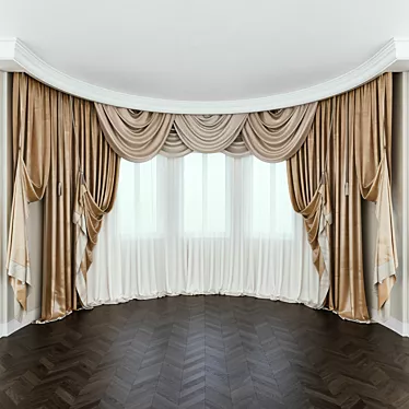 Elegant Drapery: 2011 Corona Render Curtains 3D model image 1 