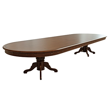 Elegant Threaded Dining Table 3D model image 1 