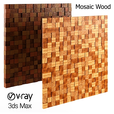 Wood Mosaic Kitchen Plants 3D model image 1 