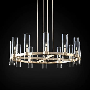 Ravelle 36" Round Chandelier: Elegant and Timeless 3D model image 1 