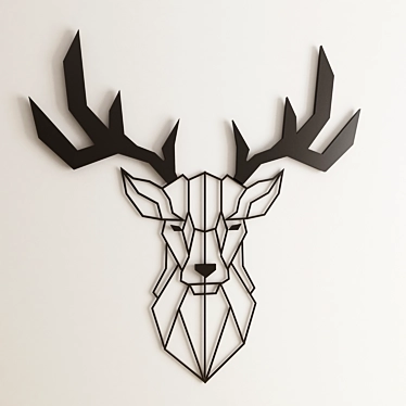 Rustic Loft Deer Wall Decor 3D model image 1 