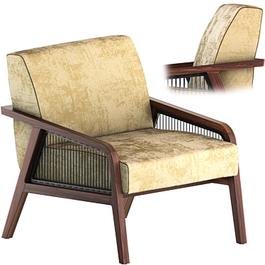 Elegant i 4 Mariani WOODY Armchair 3D model image 1 