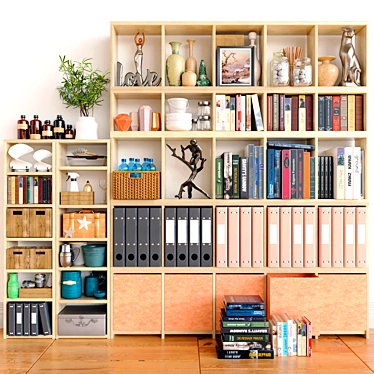 Versatile Bookcase: Decor, Folder, Box, Magazine 3D model image 1 