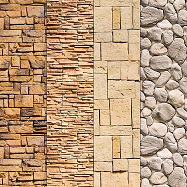 Modern Stone Walls - Vray Material 3D model image 1 
