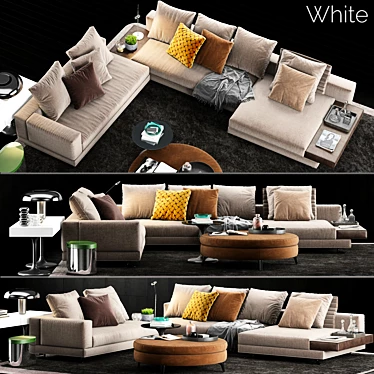 Modern White Sofa by Minotti 3D model image 1 