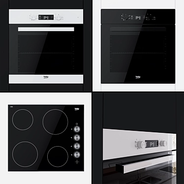 Beko BIF22300B, BIF22300W Ovens and CIHV21 Hob: The Perfect Kitchen Combo 3D model image 1 