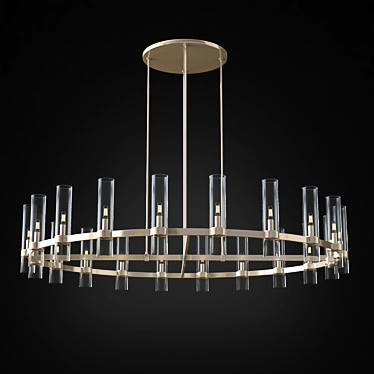 Elegant Ravelle Round 60" Chandelier 3D model image 1 