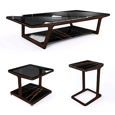 Elegant Script Coffee Tables 3D model image 1 