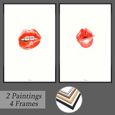 Versatile Set of 2 Wall Paintings 3D model image 1 