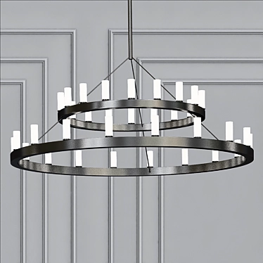 Elegant Double Tier Chandelier 3D model image 1 