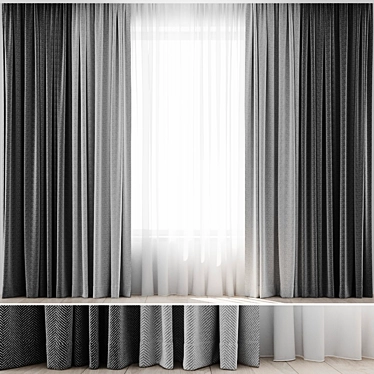 Elegant Curtain Set 3D model image 1 