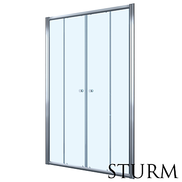 Stylish STURM Entrada Shower Door 3D model image 1 