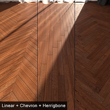 Elegant Carvi Parquet: Linear, Chevron & Herringbone Designs 3D model image 1 