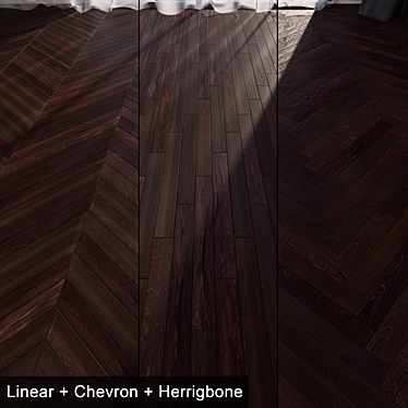 Wenge Parquet: Linear, Chevron & Herringbone 3D model image 1 