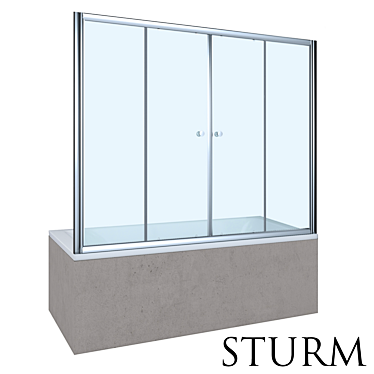 STURM Regen Bath Shutter - Chrome Frame 3D model image 1 