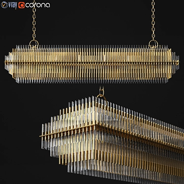 Emile Linear Chandelier: Modern Restoration Hardware 3D model image 1 